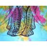 Cotton wall hanging with ceremonial elephant in turquoise color