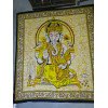 Baumwoll Wandbehang oder Tagesdecke mit gelbem Ganesh