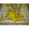 Colgador de pared de algodón o colcha con Ganesh amarillo