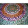 Cotton wall hanging or bedspread with green flower mandala
