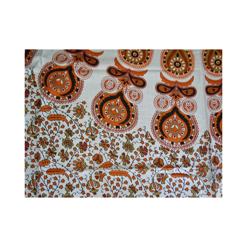 Cotton wall hanging with orange stained glass and cashmeer