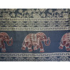 Cotton wall hanging or black bedspread with golden elephants