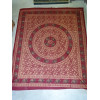 Cotton wall hanging or bedspread color burgundy with golden elephants