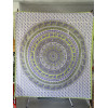 Tenture coton mosaïque éléphant violet et vert
