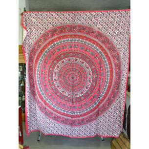 Coton wall hanging elephant red