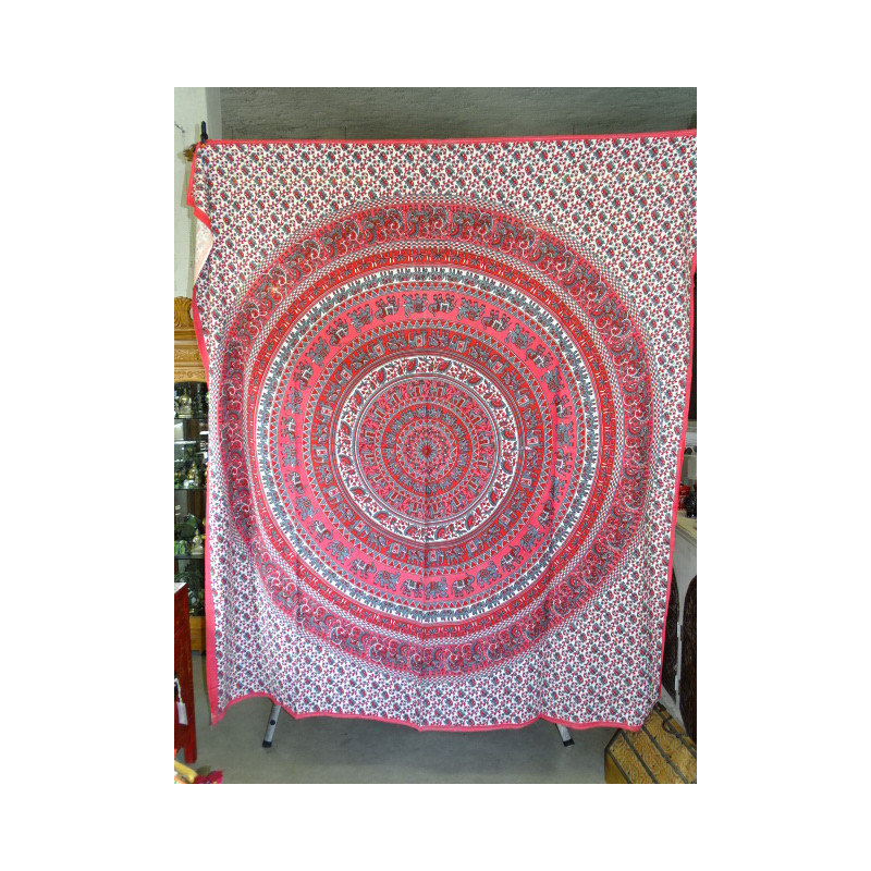 Coton wall hanging elephant red