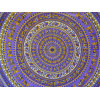 Tenture coton mosaïque éléphant violet et orange