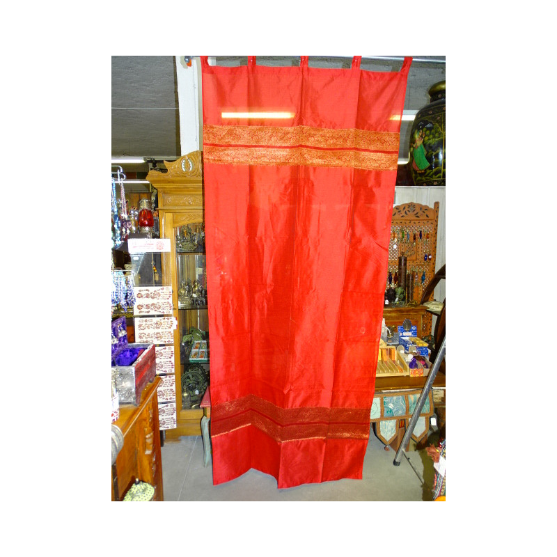 Taft Vorhänge mit Doppel Brokat - rot