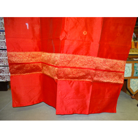 Taft Vorhänge mit Doppel Brokat - rot