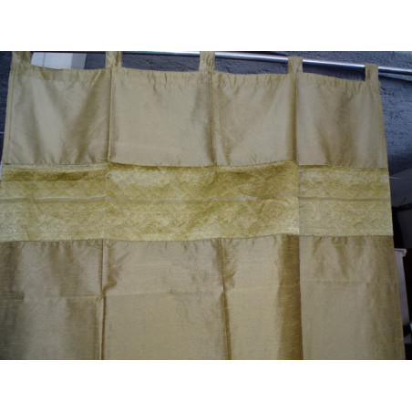 Taffeta curtains with double brocade - golden