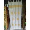 Rideaux taffetas écru avec bandeau patchwork 250x110 cm