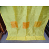 Yellow taffeta curtains with patchwork band 250 x 110 cm