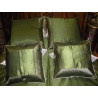 parure letto broccato verde bord saree