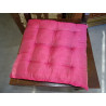 Galette de chaise bords en brocart rose