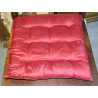 Galette de chaise bords en brocart rouge 38x38 cm