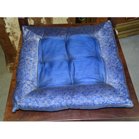 Chair cushions with edges brocade turquoise