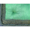 Coussin de sol bords en brocart vert foncé 57x57 cm