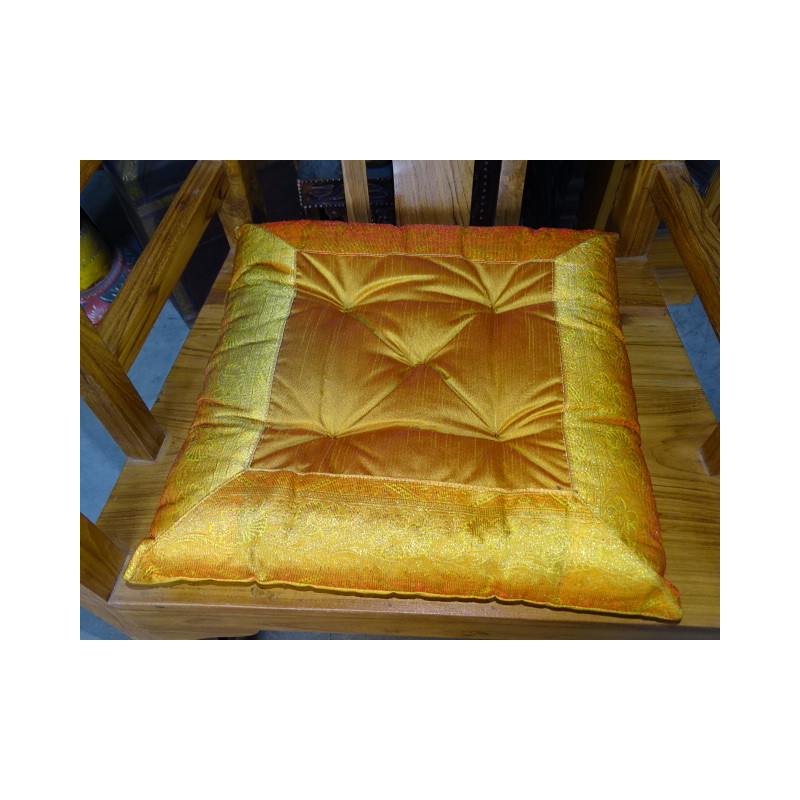 Chair cushion edges in brocade orange 38x38 cm