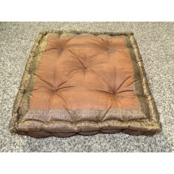 Brown chocolate brocade edge cushion 57x57 cm