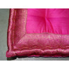 Coussin de sol bords en brocart de couleur rose 57x57 cm