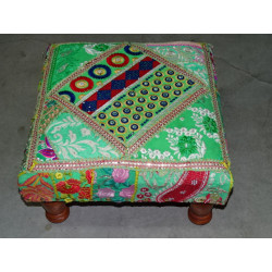 Low stool 40X40x25 cm covered with patchwork - 4