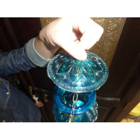 Lampe KHARBUJA turquoise13x13 cm