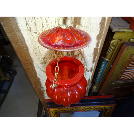 Lampe KHARBUJA rouge 13x13 cm
