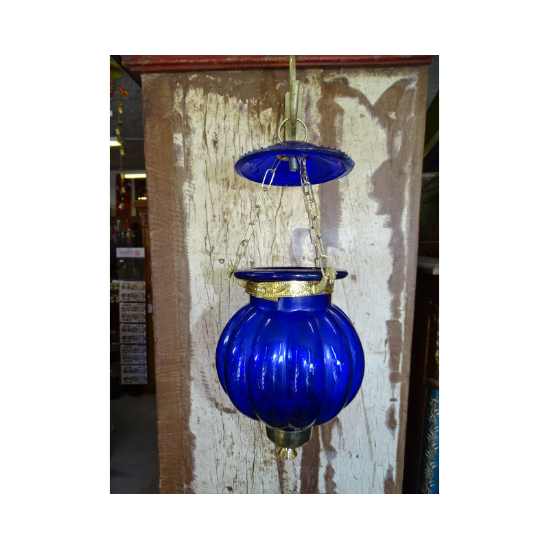 Lampe KHARBUJA bleu 13x13 cm