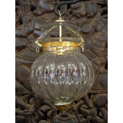 Indische Lampe KHARBUJA mit transparentem Quellglas 22x22 cm
