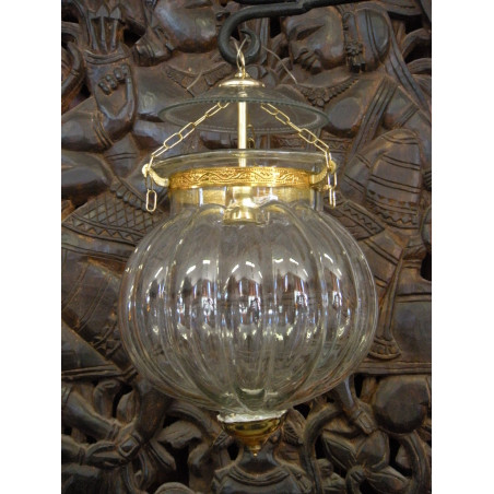 Lampada indiana KHARBUJA con vetro gonfiore trasparente 22x22 cm