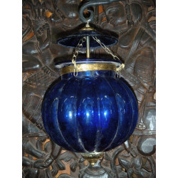 KHARBUJA Lampenglas dunkelblau 22x22 cm Soufle