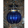 Lampe KHARBUJA verre souflé bleu foncé 22x22 cm
