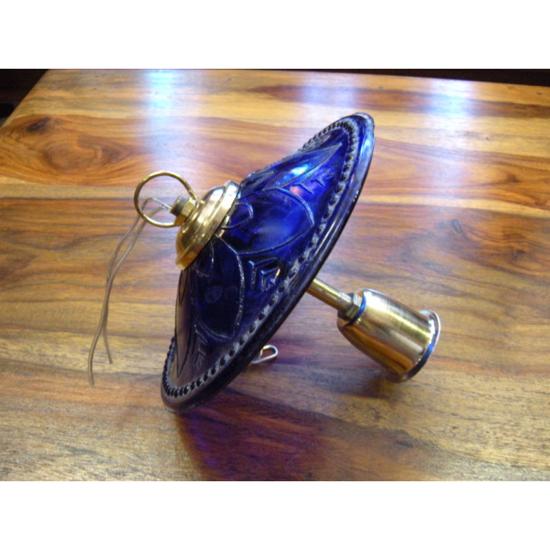 KHARBUJA vetro lampada 22x22 cm blu scuro Soufle