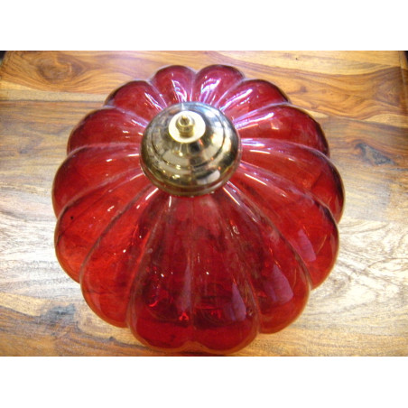 Lampe KHARBUJA verre souflé rouge 22x22 cm