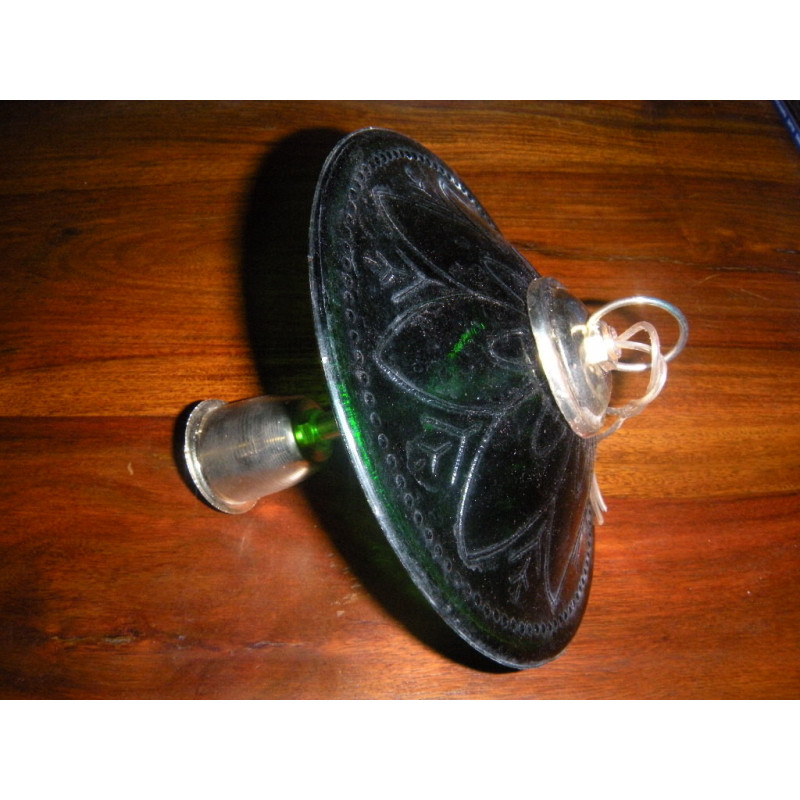KHARBUJA lámpara de vidrio de 22x22 cm Soufle verde oscuro