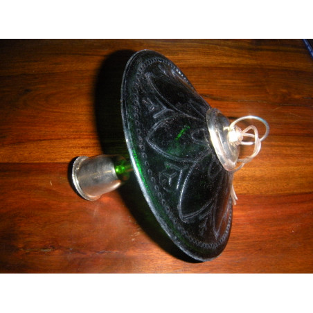 KHARBUJA Glas Lampe 22x22 cm dunkelgrün Soufle