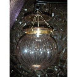 Lampe KHARBUJA verre souflé rose 22x22 cm