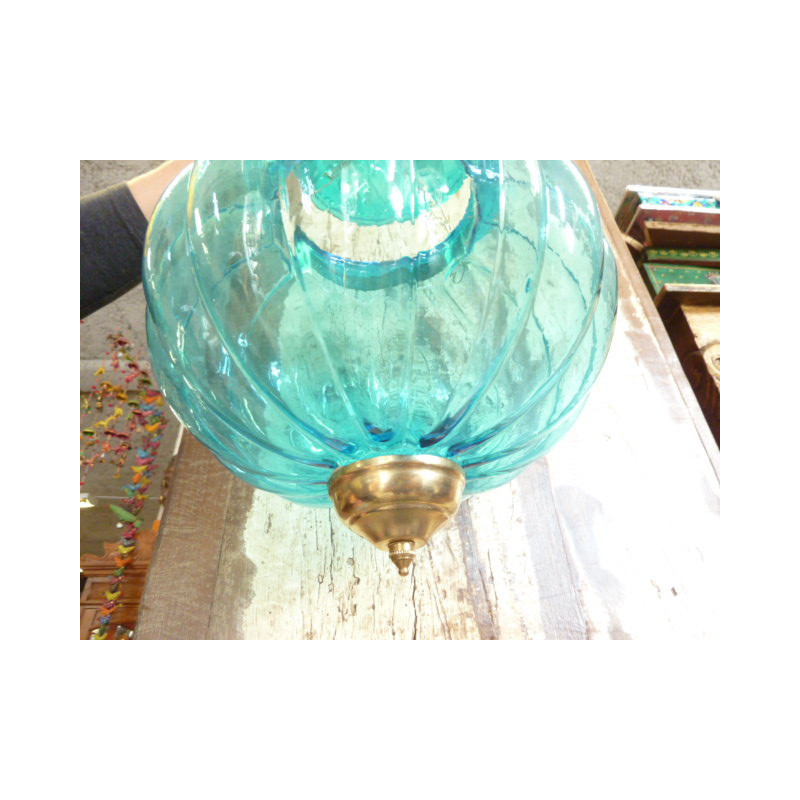 KHARBUJA vidrio turquesa 22x22 cm Soufle