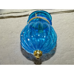 Lampada indiana KHARBUJA in vetro soffiato turchese scuro 22x22 cm