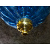 Indische Lampe KHARBUJA aus dunkeltürkisem mundgeblasenem Glas 22x22 cm