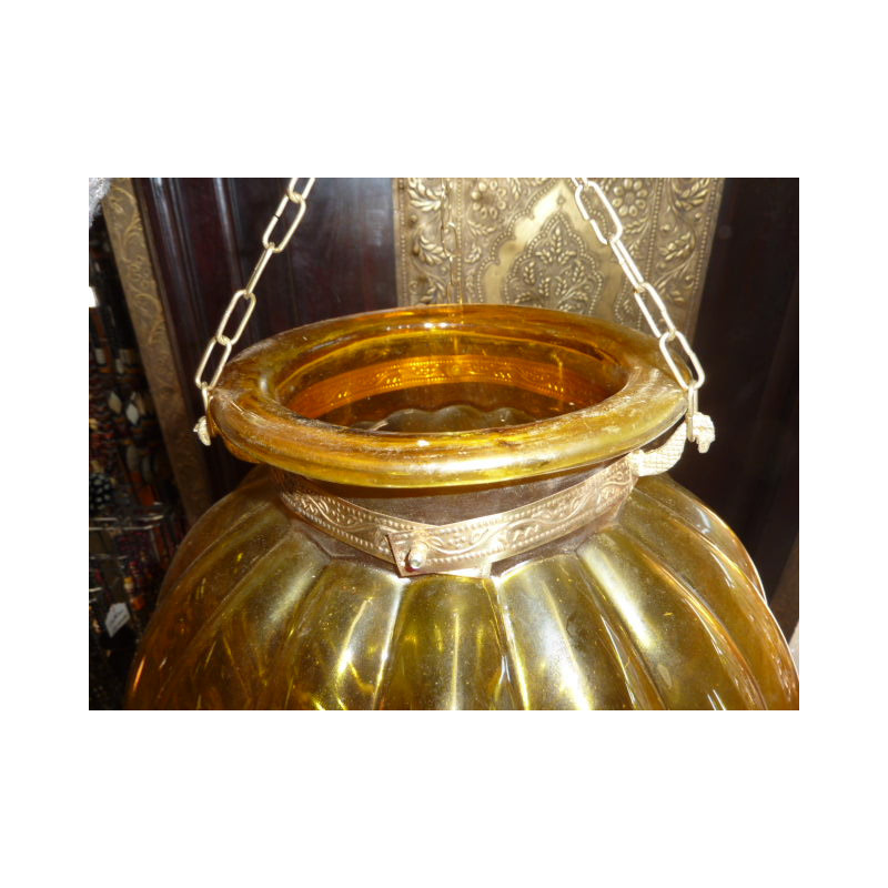 Grande lampe KHARBUJA jaune 30x30 cm