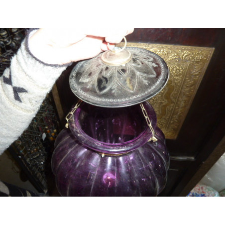 Große violette Lampe 30x30 cm KHARBUJA