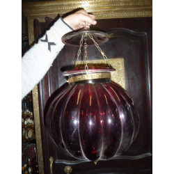 Grande lampe KHARBUJA rouge 30x30 cm