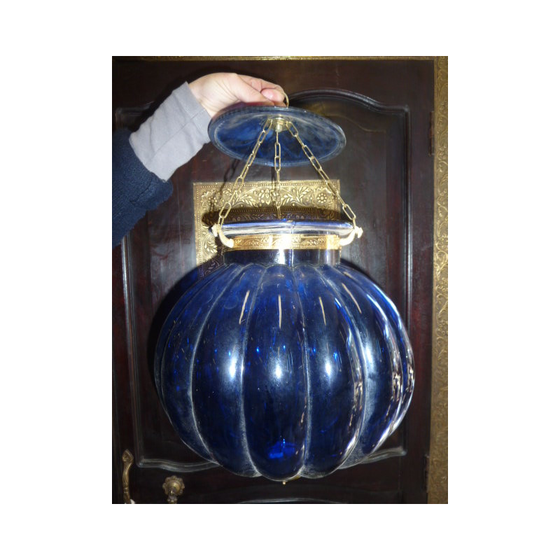 Grande blu scuro lampada 30x30 cm KHARBUJA