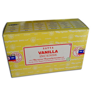 Boite de 12 étuis de 15 grs encens parfum vanille ** 2 étuis offerts **