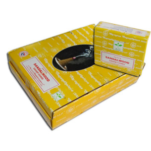 Schachtel mit 12 Räucherkästen SANTAL HOLZ in Kegeln ** 2 kostenlose Etuis **