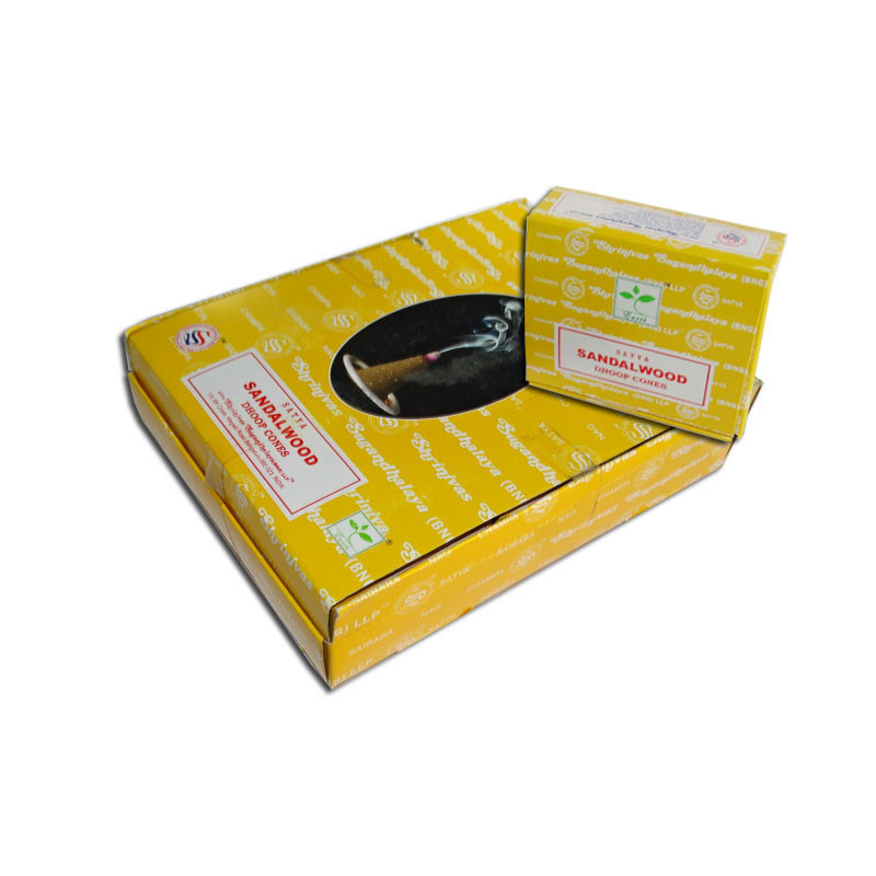BOX of 12 incense cases SANTAL WOOD in cones ** 2 free cases **