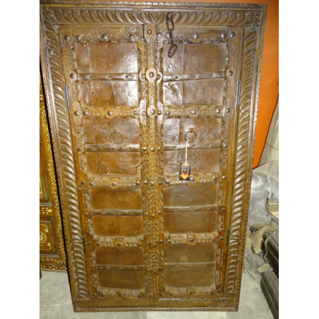 Small antique cupboard doors with metal - 1