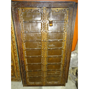 Small antique cupboard doors with metal - 2