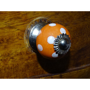 Mini pomello arancione poix bianchi/argent
